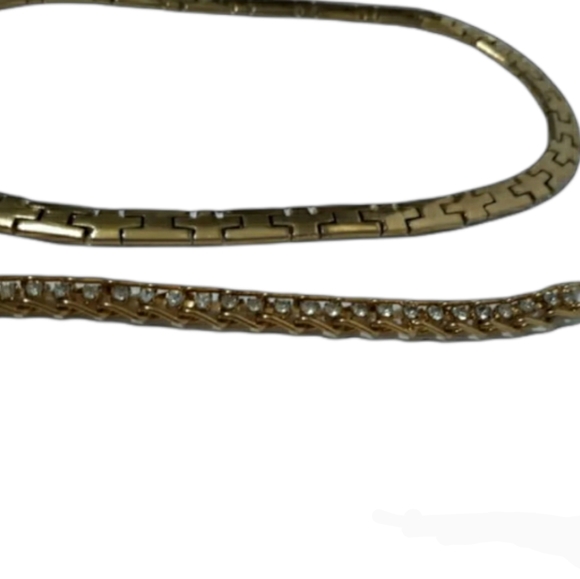 Vtg early 90s Goldtone Womens Womens Chunky Link Necklace Bracelet Jewelry set - Picture 4 of 9